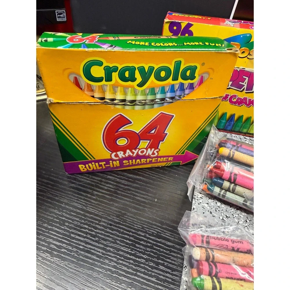 Vintage Retired Crayola RoseArt Crayon Lot Glitter Scented 90s Art Supplies